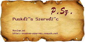 Puskás Szervác névjegykártya