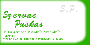 szervac puskas business card